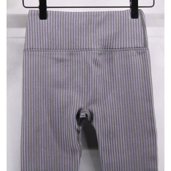 Fabletics High-Waisted Seamless Rib Leggings Iron Gray Lazy Iris Purple Sz S NEW - Picture 6 of 13